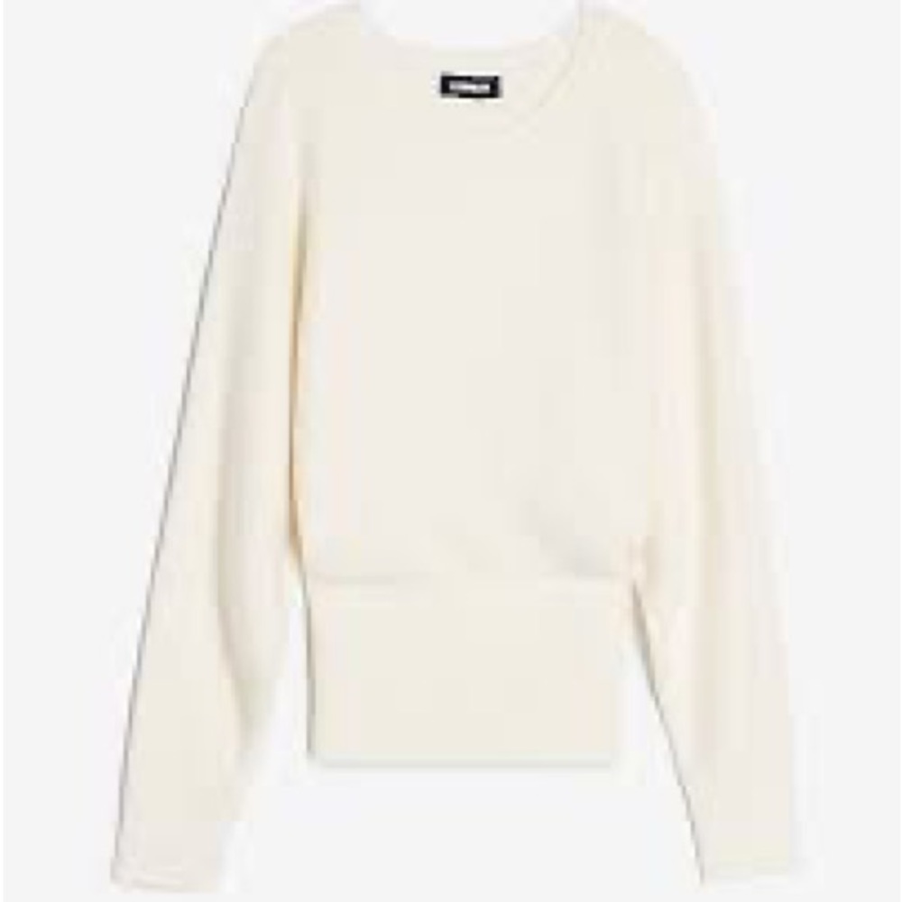 Express banded bottom crewneck knit sweater